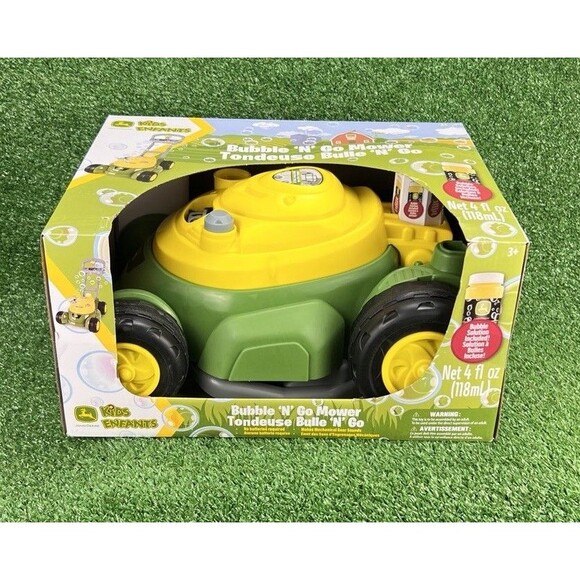 John Deere Bubble 'N' Go Lawn Mower Toy w/Bubble Solution Toddler’s Summer Gift - Picture 2 of 16